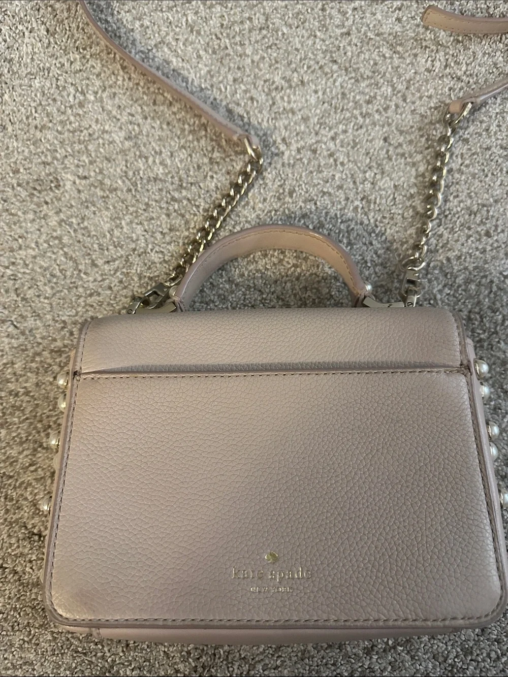 Kate spadeMaisie pearl -Embellished Light Pink Leather Crossbody Bag